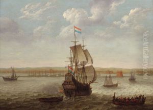 Nederlandse schepen op de rede van Recife, Brazilie by Abraham Willaerts