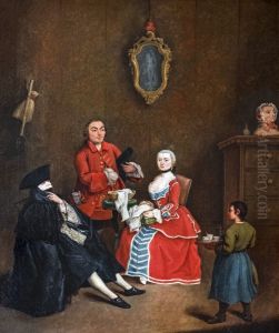 The visit in bauta by Pietro Longhi