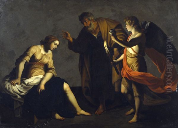 Saint Agatha Attended by Saint Peter and an Angel in Prison - view 1