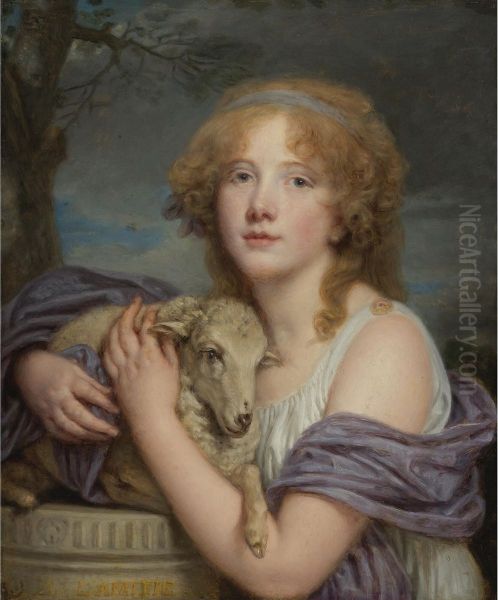 Girl with a Lamb - view 1