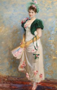 Actress at the Royal Danish Theatre Emma Thomsen in costume. by Peder Severin Kroyer