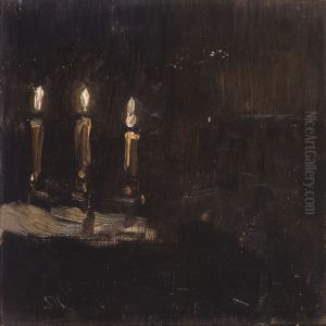Study of burning candles by Peder Severin Kroyer