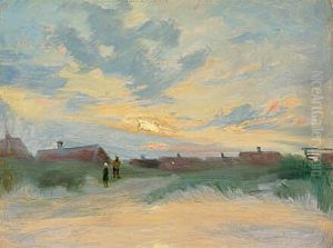 Study of the sky. Sunset over Skagen.