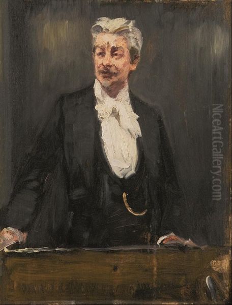 Portrait of Georg Brandes lecturing - view 1