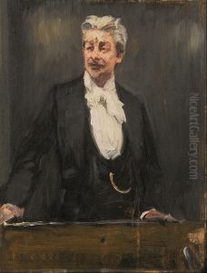 Portrait of Georg Brandes lecturing by Peder Severin Kroyer
