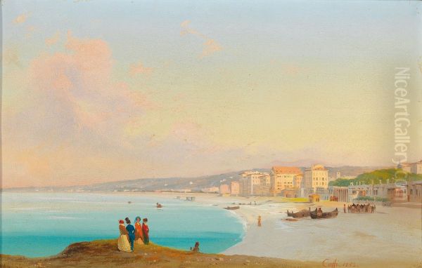 Nice. View of the Beach seen from Quai du Midi - view 1