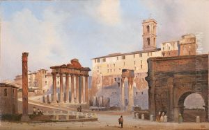 The Roman Forum by Ippolito Caffi