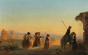 Rome, the Via Appia at dawn by Ippolito Caffi