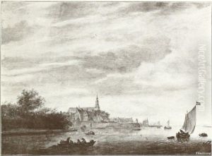 River scene by Salomon van Ruysdael