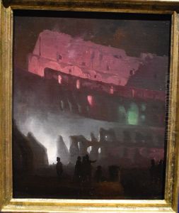 The Colosseum lit with Bengalian Fire by Ippolito Caffi