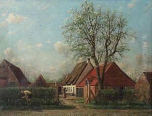 'zicht Op Den Weg Naarlinth/boerderij Van Peeters' by Victor Buyle