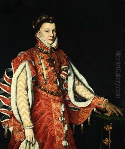 Portrait of Elisabeth van Valois, third wife of Philip II by Antonis Mor