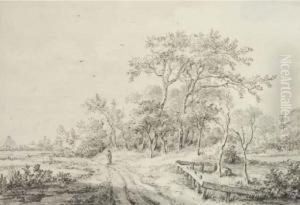 Personnage Dans Un Paysage Arbore by Cornelis Buys