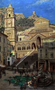 Katedra w Amalfi. by Aleksander Gierymski