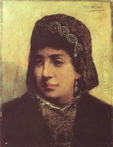 Head of a Jewish Bride by Maurycy Gottlieb