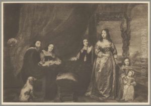 Portrait of an unknown family on a terrace