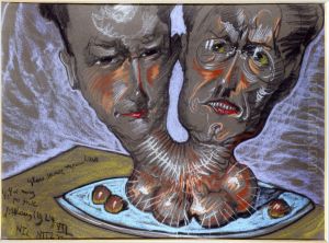 Double portrait - Helena Bialynicka-Birula and Stefan Glass by Stanislaw Ignacy Witkiewicz (Witkacy)