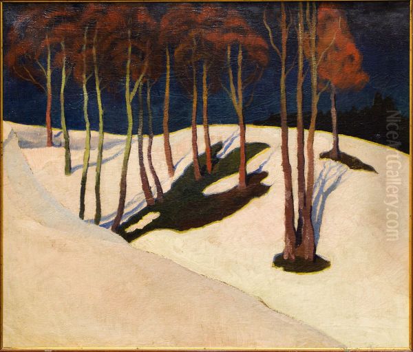 Landscape with red trees - view 1