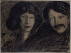 Portret Ireny Solskiej z mezczyzna by Stanislaw Ignacy Witkiewicz (Witkacy)