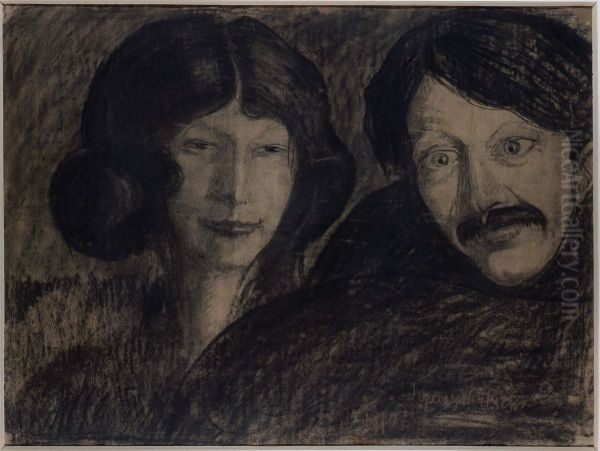 Portrait of Irena Solska with a man - view 1