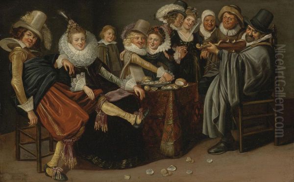 Musical Company In An Interior - view 1