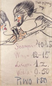 Price list "This is how we drink" by Stanislaw Ignacy Witkiewicz (Witkacy)
