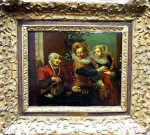 A Brothel Scene With A Young Coupleand A Procuress