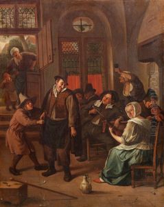 Vrolijk gezelschap in een interieur by Jan Steen