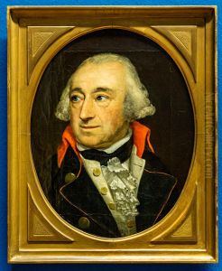 Drei Portrats, Vater mit Sohn und Tochter by Johann Christoph Rincklake