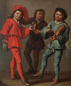 Lustig gezelschap met driekleurrijke vrienden by Judith Leyster