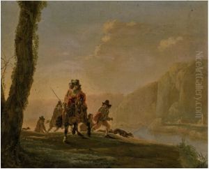 LANDSCAPE WITH A DEPARTURE FOR A HUNT LANDSCAPE WITH A DEPARTURE FOR A HUNT