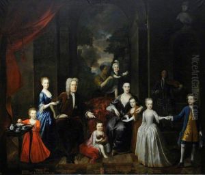 Walter Aston, 4th Lord Aston, His Wife Mary and Their Seven Children.