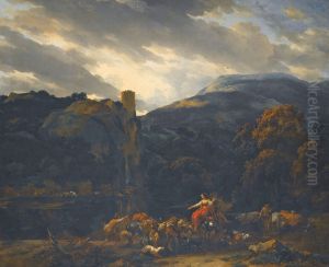 Mountain Landscape with herders and cattle