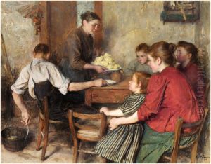 Le repas frugal, Emile Friant by Friant Emile