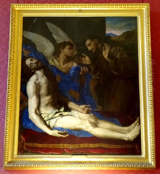 Un ange montre a saint Francois d'Assise le Christ detache de la croix - view 1