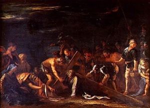 Le portement de croix by Salvator Rosa