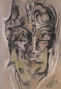 "Portret Jadwigi Turowskiej-Leszczynskiej" by Stanislaw Ignacy Witkiewicz (Witkacy)