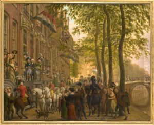 Czar Alexander I visiting the Brentano collection in Amsterdam, July 4, 1814 by Jan Kamphuysen