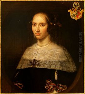 Portrait of a noble lady with her coats of arms