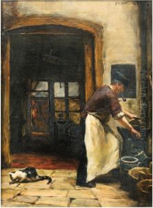 Le boucher a la pipe et au chat