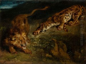 Tiger and Lion by Eugene Delacroix