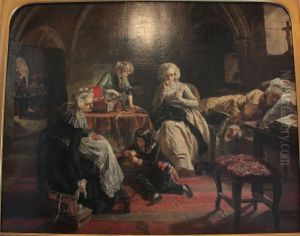 The Royal Family of France in the Prison of the Temple by Edward Matthew Ward