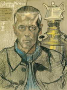 Autoportret z samowarem by Stanislaw Ignacy Witkiewicz (Witkacy)