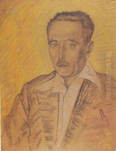 Portret Romana Ingardena by Stanislaw Ignacy Witkiewicz (Witkacy)