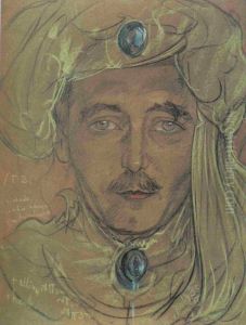 Portret Romana Ingardena by Stanislaw Ignacy Witkiewicz (Witkacy)