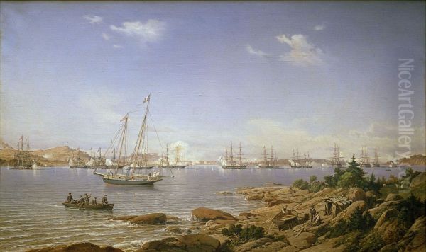 Escadre franco-anglaise devant Bomarsund, 1854 - view 1