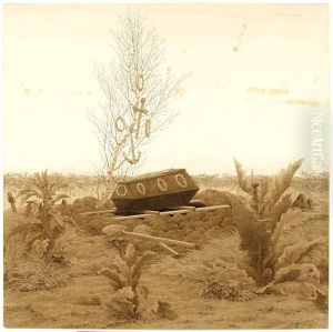 Coffin at the edge of a grave by Caspar David Friedrich