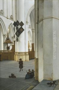 Interieur van de St. Bavokerk te Haarlem, vanuit de Kerstmiskapel gezien