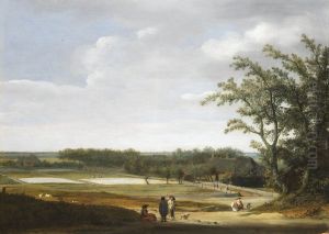 Gezicht op bleekvelden bij Haarlem by Pieter Post