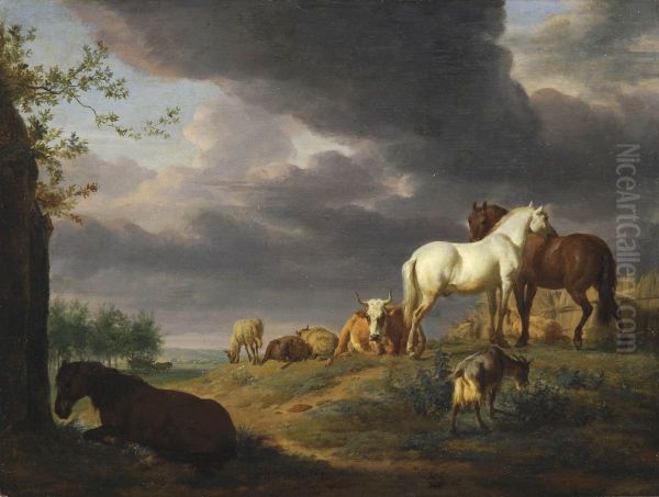 Landschap met paarden en ander vee - view 1